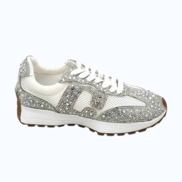 HEY GIRL BY CORKYS Shoes - NEW HEY GIRL BY CORKYS women's no prob rhinestone-accent sneakers in white